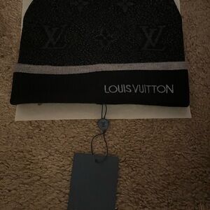 Louis Vuitton Dark Gray and Black Knit Hat